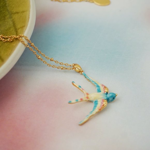 NWT  blue swallow necklace BILL SKINNER - Picture 12 of 12